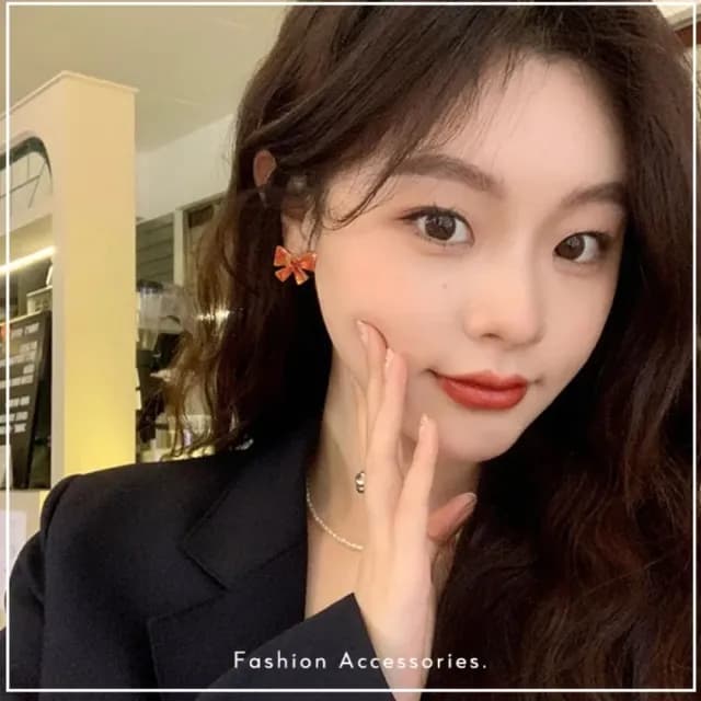 【創意單品】S925銀針法式琥珀色微透蝴蝶結耳環(耳針 耳釘 耳飾 穿搭配件 飾品 復古 洋裝)