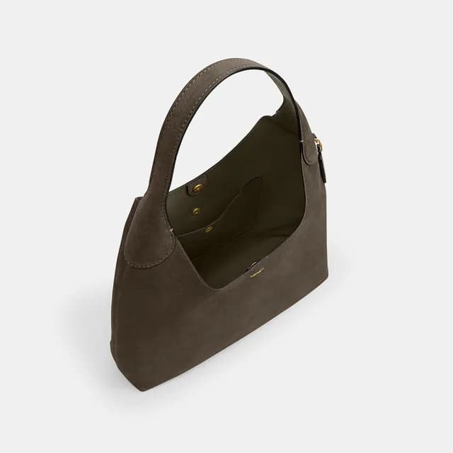 【COACH】蔻馳官方直營 BROOKLYN 39號單肩手袋 單肩包 肩背包_黃銅色硬體/橄欖綠(CW636)