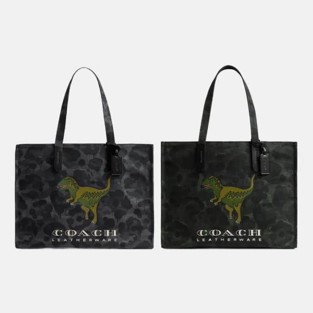 【COACH】蔻馳官方直營 迷彩印花和REXY圖案托特手袋 托特包-2色任選(CCD11)