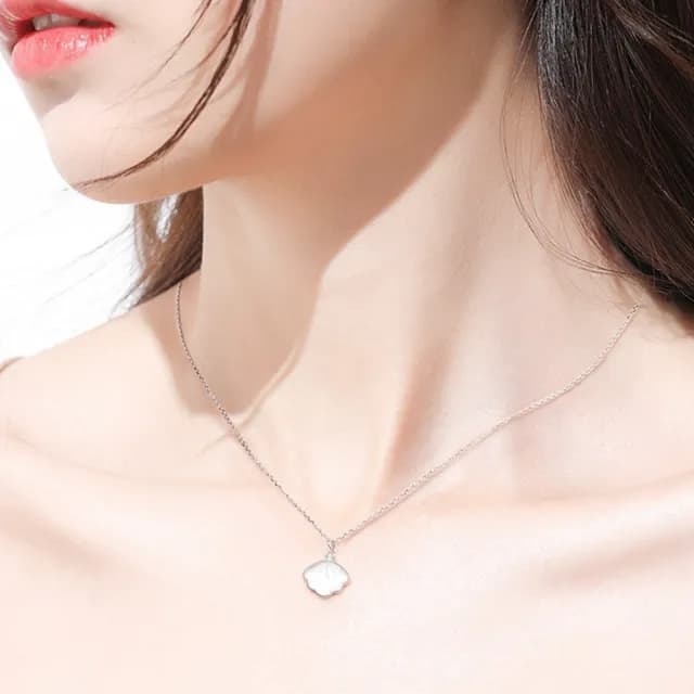 【BONum 博紐】愛你一輩子純銀鋯石項鍊 貝殼項鍊(情人節 愛人 禮物 送禮 女朋友 老婆 大人 結婚 戀愛)