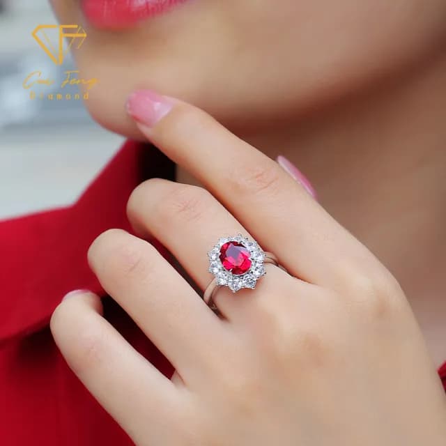 【CF鑽飾】女戒 培育紅寶石《紅寶之戀》雙11限定情人節(2.5克拉 鑽戒 戒指 禮物 生日)