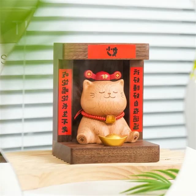 【匠俱】貓財神招財擺件開業禮物招財貓辦公室前臺玄關裝飾品(家用 店鋪開業 喬遷禮品)