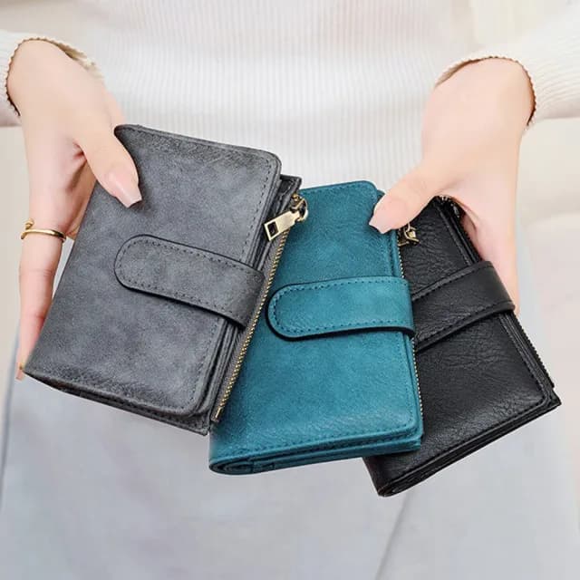 【MoonDy】雙11 女生短夾 女用錢包 防盜刷皮夾 多功能零錢包 卡片收納夾 拉鍊錢包