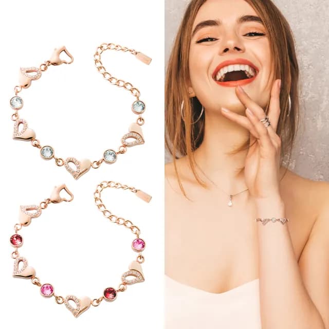 【&MORE 愛迪莫】Galaxy Shining 閃耀心健康手鍊.手環(玫瑰金/鈦鍺/能量)