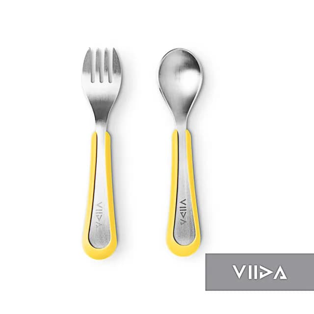 【VIIDA官方直營】Souffle 抗菌不鏽鋼叉匙組〔L〕(兒童餐具 抗菌不鏽鋼 寶寶餐具 學習餐具)