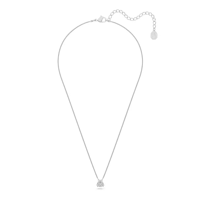 【SWAROVSKI 施華洛世奇】Matrix 鍊墜 墜鍊 項鍊 三角形明亮式切割 白色 鍍白金色(線上限定款)