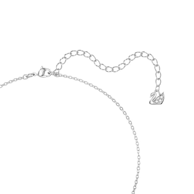 【SWAROVSKI 施華洛世奇】Bella V 鍊墜 墜鍊 項鍊 圓形切割 白色 鍍白金色(線上限定款)