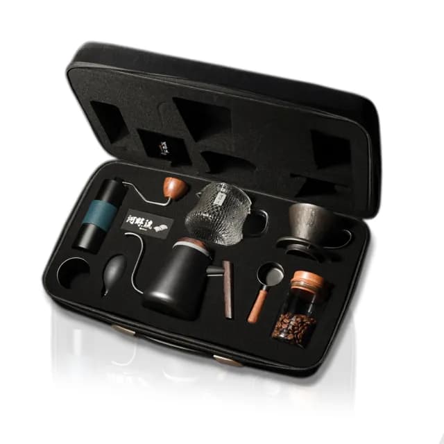 【Driver】河野流手沖咖啡旗艦組(手沖壺 細口壺 咖啡濾杯 玻璃壺 磨豆機 咖啡豆匙 送禮推薦 手沖咖啡組)