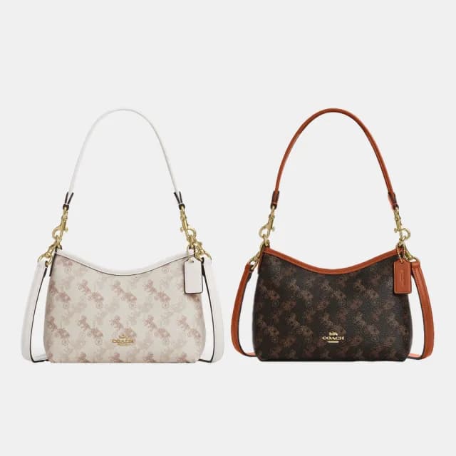 【COACH】蔻馳官方直營 馬車圖案印花LAUREL小號單肩手袋_2色任選(CCO37)