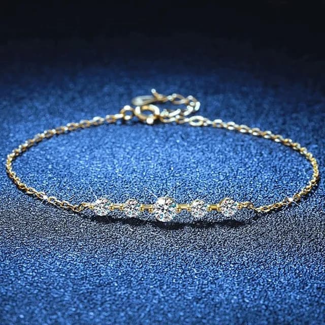 【巴黎精品】現貨+預購 頂級莫桑鑽石手鍊925純銀女手鍊手鏈情人節禮物(70分韓版繁星可調節女飾品2色a1kv18)