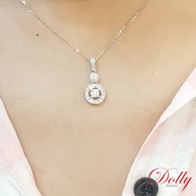 【DOLLY】0.50克拉 天然鑽石 F/VS2 完美車工18K金鑽石項鍊(母親節 長輩送禮 交換禮物首選)