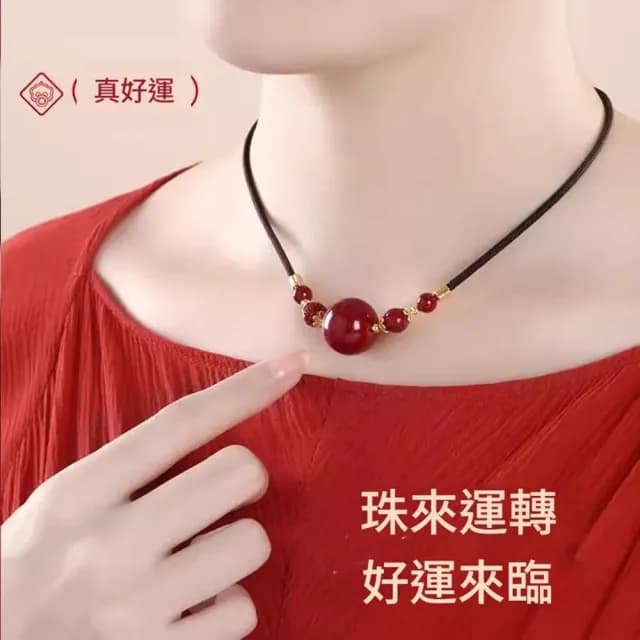 【巴黎精品】現貨+預購 硃砂項鍊朱砂吊墜子擋煞防小人淨化招財開運(14/16/18/20mm鎖骨鍊女飾品4款a1jt56)