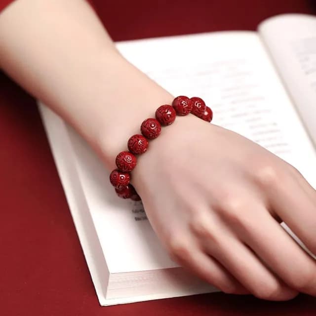 【巴黎精品】現貨+預購 硃砂手鍊朱砂手珠手串擋煞防小人轉運除穢淨化招財開運(六字箴言12mm男女飾品a1jt40)