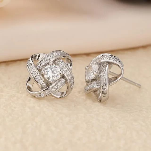 【KT DADA】雙11 四葉草耳環 耳釘 耳飾 純銀耳環 百搭飾品 六爪雪花旋轉