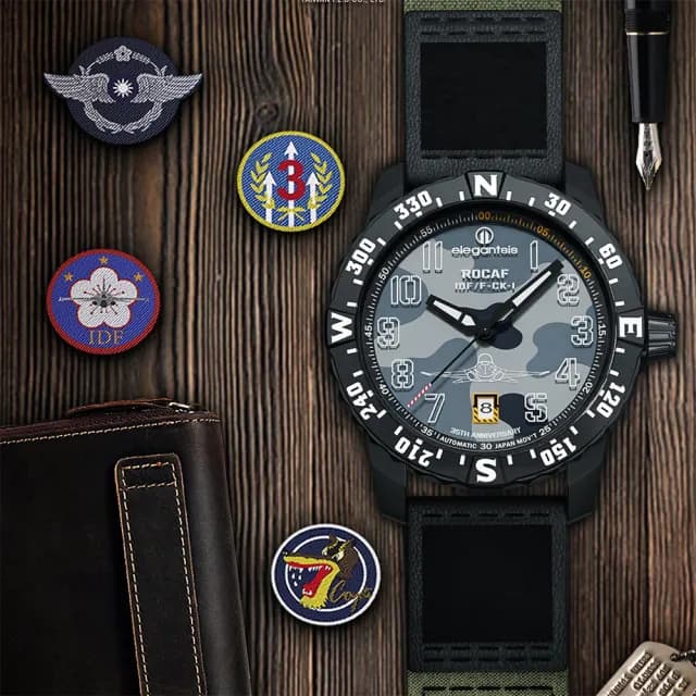 【elegantsis 愛樂時】IDF-經國號 空軍特別限定機械錶(ELJO43AS-IDF-NB01LC)