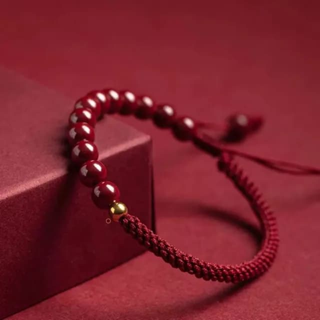 【Penny珮妮】硃砂 可調節手工編織手繩手鍊6mm(母親節 情人節 交換禮物 新婚 新年 尾牙)
