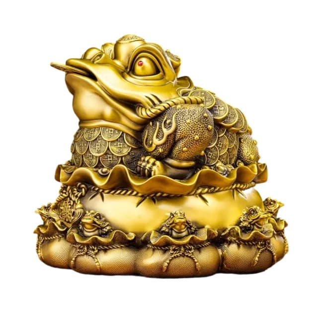 【巨匠】黃銅金蟾 金蟾蜍 金蟬蟾蜍 長約13CM+送底座 客廳店鋪開業禮品辦公裝飾(黃銅金蟾 金蟾蜍)