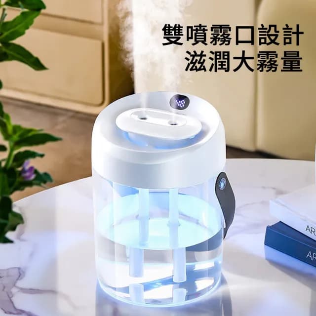 【MUAN】A15智能數顯雙噴霧加濕器 桌面空氣淨化器 水霧機 保濕補水 增濕器