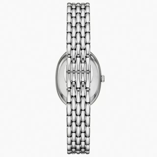 【EMPORIO ARMANI】亞曼尼 白鹿配戴款 橢圓珍珠貝雙針女錶-26x34mm 禮物 送禮 推薦(AR11706)