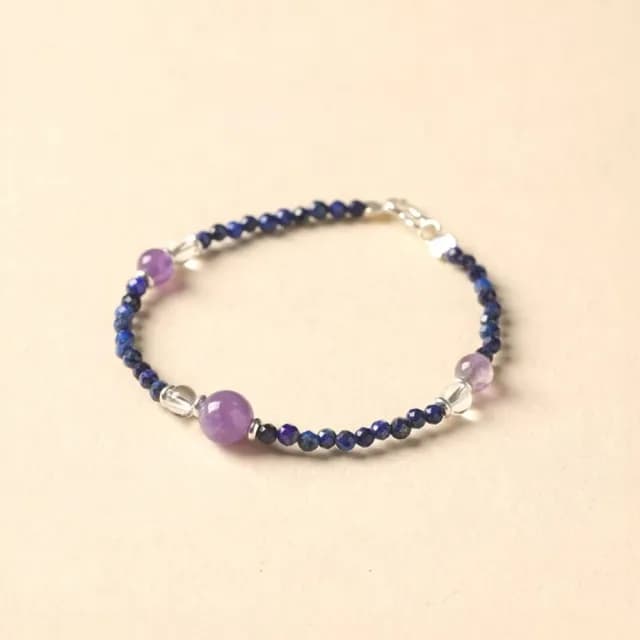 【青青紫衿】青金石手鍊(天然 水晶手串 首飾 女 古風)