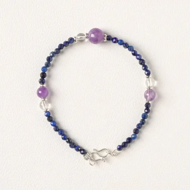 【青青紫衿】青金石手鍊(天然 水晶手串 首飾 女 古風)