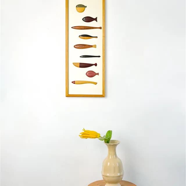 【匠俱】磁吸可移動木質掛畫年年有魚裝飾擺件創意喬遷禮物送領導長輩(中式 禮品 伴手禮 魚擺件 裝飾)