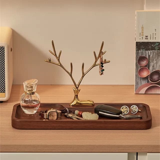 【匠俱】北歐實木鑰匙收納盒創意入戶門玄關擺件客廳家居裝飾品喬遷新居禮物(門口 置物架 簡約 輕奢)