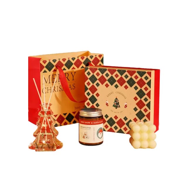 【野一夏】聖誕香氛蠟燭擴香禮盒(精緻包裝送禮首選 聖誕交換禮物 香氛蠟燭禮盒 節日送禮推薦)