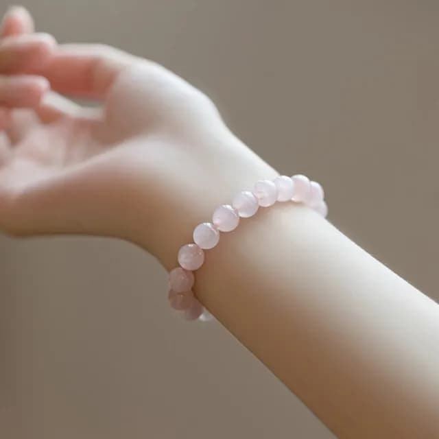 【MoonDy】雙11 6mm粉水晶手鍊 佛珠手鍊 粉紅手串 ins手鍊 招桃花 結良緣 圓珠手鍊 水晶手鍊