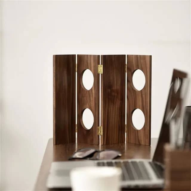 【匠俱】北美黑胡桃木桌面屏風創意中式家居擺件辦公室玄關裝飾品(高檔 喬遷 禮物 東方美學 輕奢)