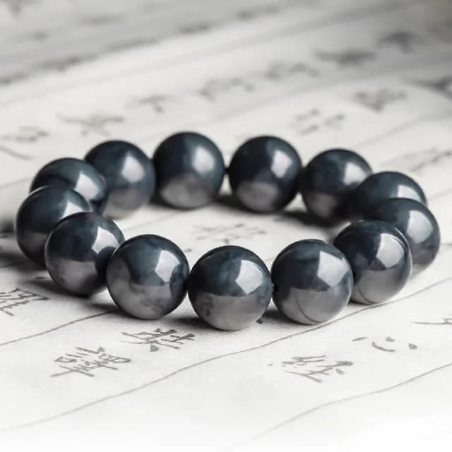 【KT DADA】雙11 玉石手串 圓珠手鍊 墨玉玉石 手串 串珠手鍊 百搭飾品 天然和田玉