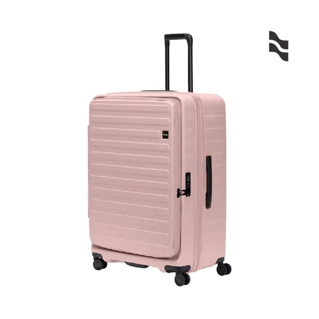 【LOJEL】CUBO 30吋 嫩粉色 前開式擴充拉鍊拉桿箱(行李箱 旅行箱)