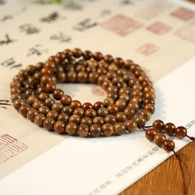 【MoonDy】雙11 多圈手鍊 天然庫克菩提 108顆佛珠手串 圓珠項鍊 念珠飾品