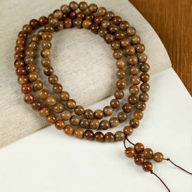 【MoonDy】雙11 多圈手鍊 天然庫克菩提 108顆佛珠手串 圓珠項鍊 念珠飾品