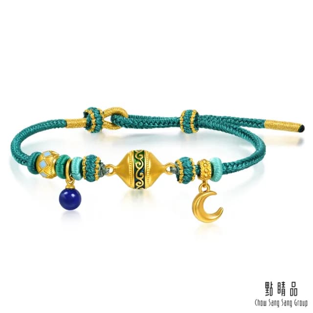【點睛品】碧海金月 青金石黃金手鍊