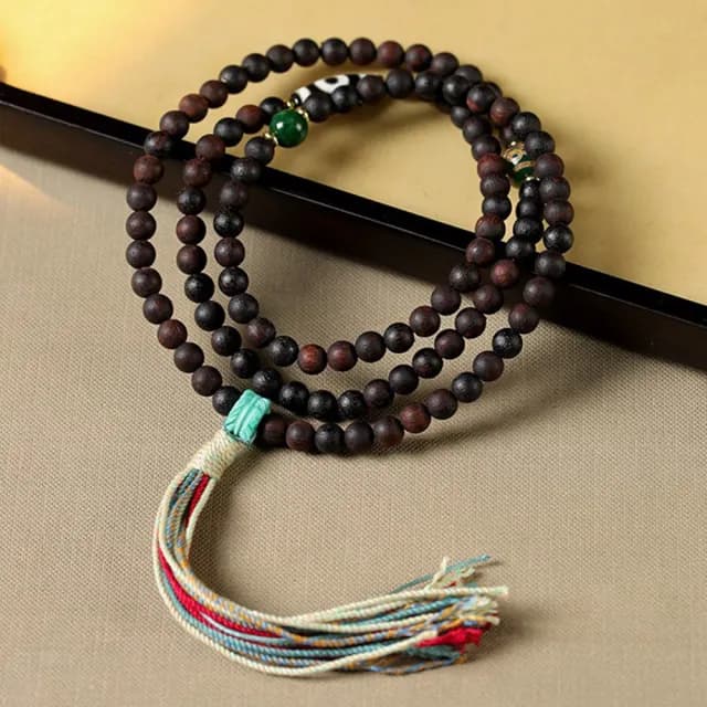 【MoonDy】雙11 降真香多圈手串 108顆佛珠手鍊 念珠項鍊 吊墜飾品 藏式天珠配飾