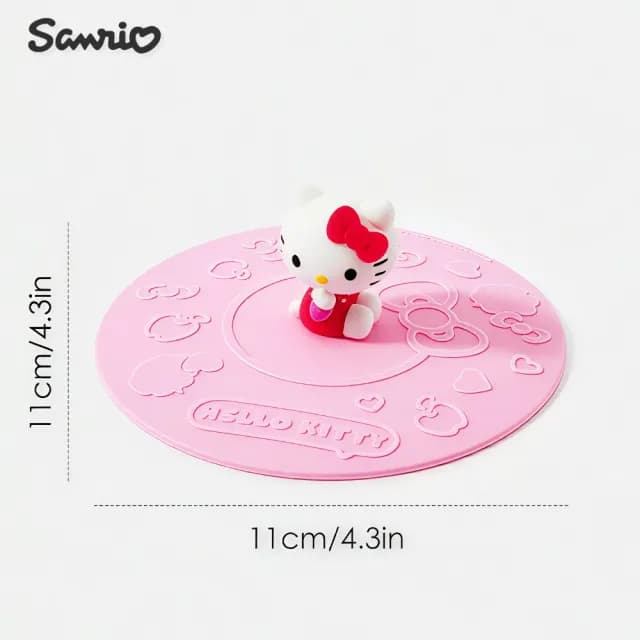 【SANRIO 三麗鷗】Hello Kitty凱蒂貓正版周邊立體造型矽膠杯墊杯蓋(盒裝老婆女友女兒聖誕交換生日禮物)
