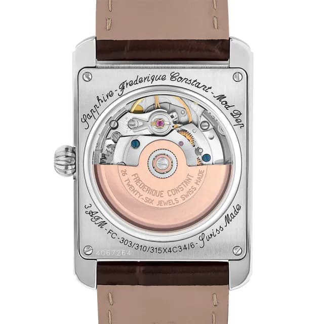 【CONSTANT 康斯登】Classics Carree 百年典雅 鮭魚面方形機械錶 禮物 送禮 推薦(FC-303SAL4C6)