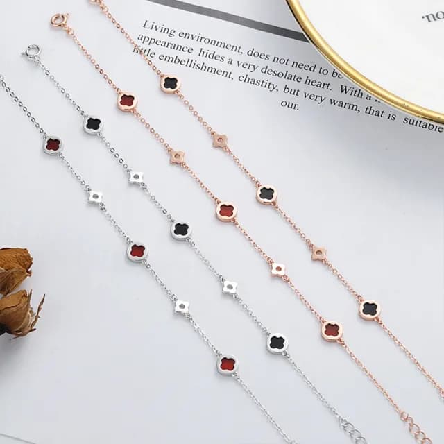 【LEESA】雙11 幸運草手鍊\閨蜜手鍊\S925\純銀手鍊\女生手鍊\生日禮物