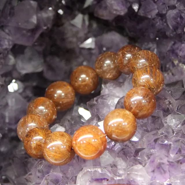 【德山珠寶】天然5A級18mm銅鈦晶水晶手鍊(情人節生日禮物飾品母親節水晶手鍊CE476)