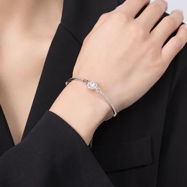 【LEESA】雙11 鋯石手鍊\女生手鍊\手鐲\手鍊\純銀手鍊\S925\情人節禮物