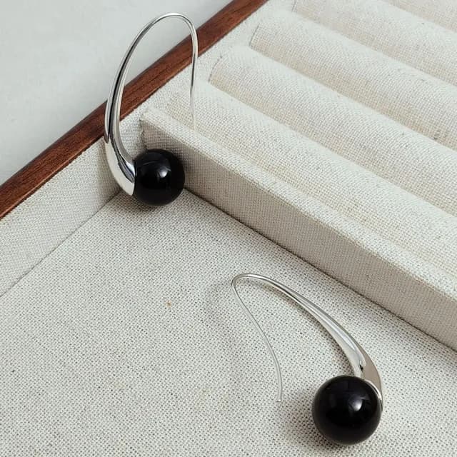 【LEEHER】雙11 瑪瑙耳環/女生耳環/耳飾/耳環/個性耳環/百搭/垂墜耳環/