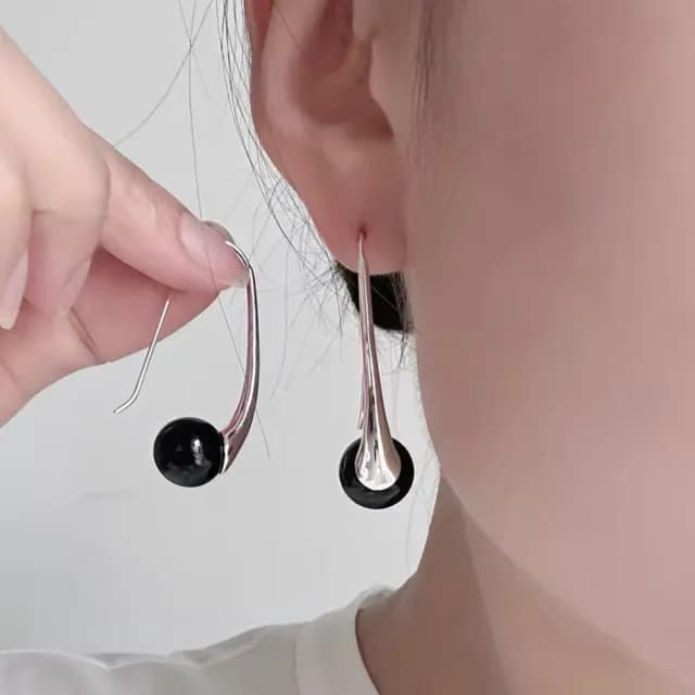 【LEESA】雙11 女生耳環\耳飾\垂墜耳環\個性耳環\耳環\瑪瑙耳環\百搭