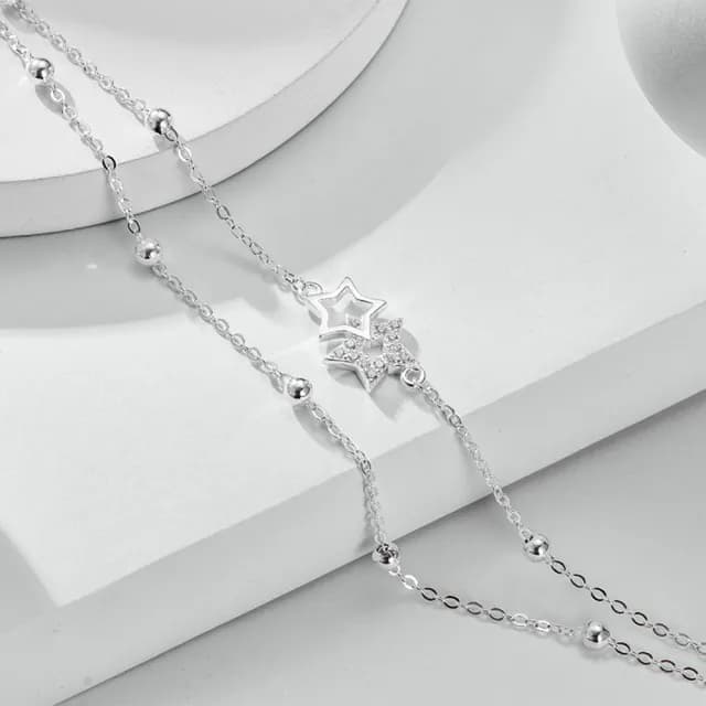 【KT DADA】雙11 星星月亮手鍊 鋯石手鍊 生日禮物 手鍊 氣質手鍊 純銀手鍊 手環