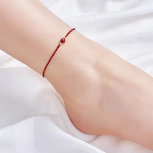 【紐約精品】現貨+預購 天然硃砂腳鍊手鍊腳踝鏈足鏈腳飾轉運招財淨化開運情人節禮物(紅繩飾品a1lh37)