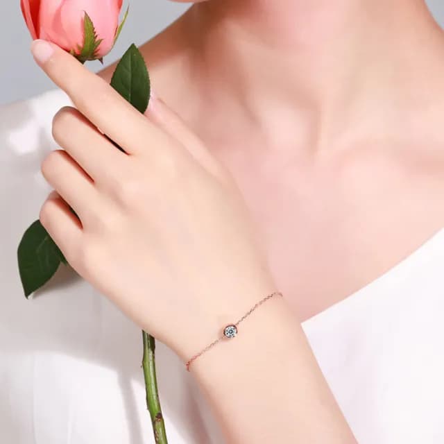 【BRILLMOND】25分 天然鑽石手鍊 18K金 歐式款三色選(天然鑽石25分)