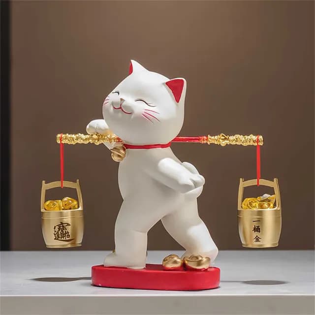 【超微米】財源廣進 招財貓擺件 玄關擺件 客廳電視櫃桌上擺飾 酒櫃裝飾品 搬家喬遷新居禮品(招財貓擺設)