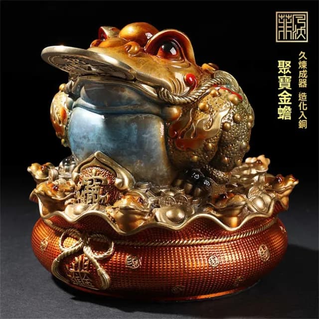 【超微米】八方來財金蟾擺件 客廳擺設 辦公室桌上擺飾 收銀台裝飾品 送禮喬遷開業禮品(金蟾擺件11*11*10)