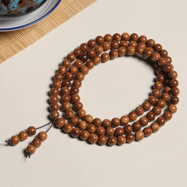 【LEEHER】雙11 天然庫克菩提/108顆佛珠手串/多圈手鍊/念珠飾品/圓珠項鍊