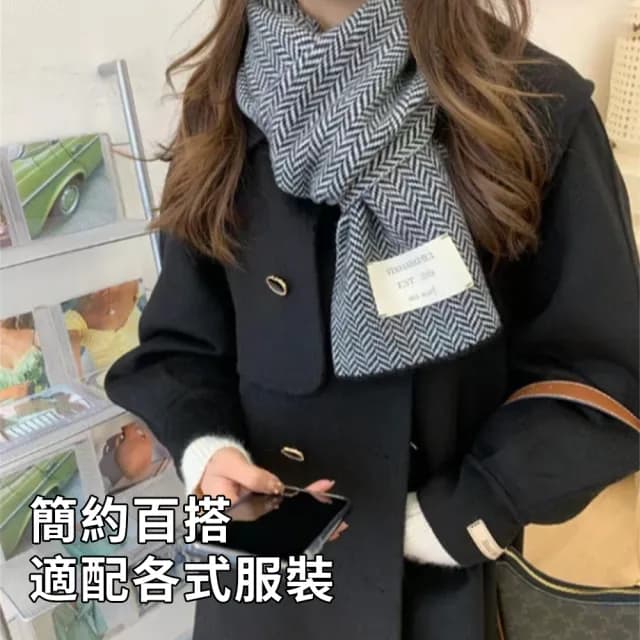 【GAPE】韓版冬季毛線針織圍巾 ins保暖加厚純色圍巾 學生百搭保暖圍脖 情侶圍巾 保暖披肩 防寒防風禦寒鎖溫